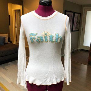 FAITH Embellished Thermal Rock Solid Tee - M